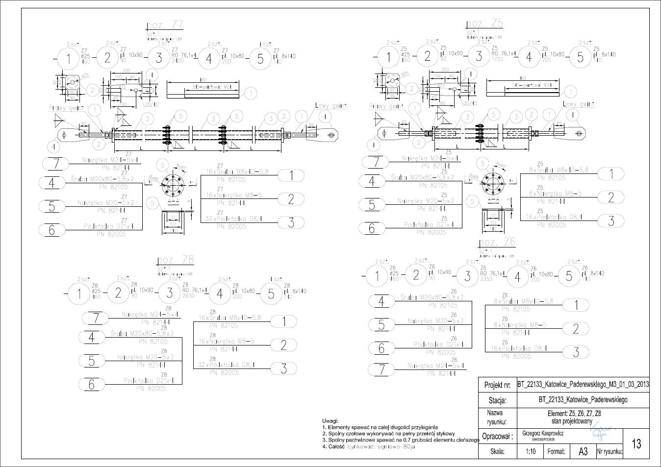 Stacja bazowa - element Z5, Z6, Z7, Z8