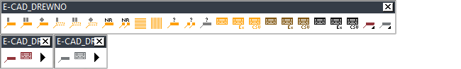 Paski menu nakładki e-CAD Drewno dla ZwCADa®, ZwCADa+® Plus, AutoCADa®, GstarCADa®, BricsCADa®