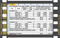Zestawienie powierzchni malowania kształtowników, blach, płaskowników do arkusza Excela®