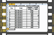 Zestawienie ilościowe kształtowników, blach, płaskowników do arkusza Excela®