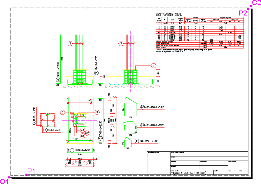 Ustawienia Arkusza wydruku w nakładkach e-CAD