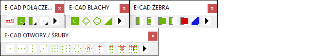 Pasek menu nakładki e-CAD Połączenia