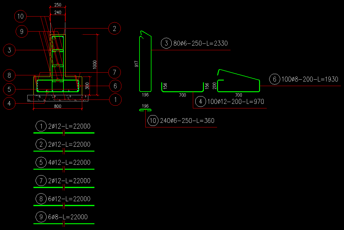 Przykład automatycznie wygenerowanej ławy fundamentowej przy pomocy makra oprogramowania e-CAD Żelbet dla ZWCAD®, ZWCAD+ Plus®, AutoCAD®, GstarCAD®, BricsCAD®