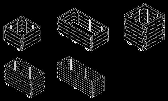 Kwietniki 3D wrysowane automatycznie przez nakładkę e-CAD w różnych wariantach