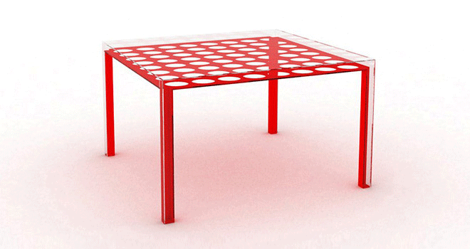 Wyrenderowany nowoczesny stolik skonstruowana programem e-CAD